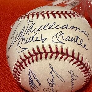 Autographed Baseball with Blue Signatures